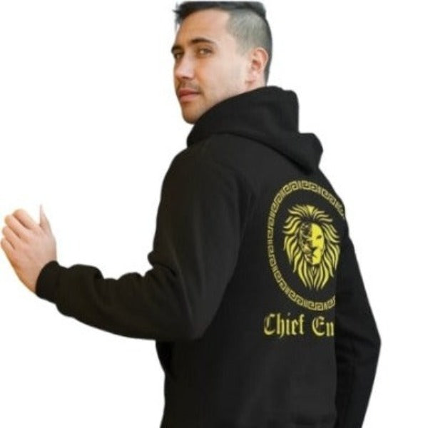 Gold and Black Designer Lion Kingi Hoodie