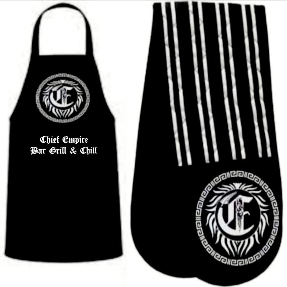 Chief Empire black Apron and a Double oven Glove